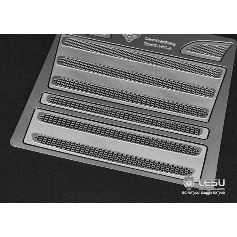 LESU Metal Front Grid Fence Honeycomb Square Grille for 1/14 Scale RC Tractor Truck Remote Control Model DIY Ornament Accessories
