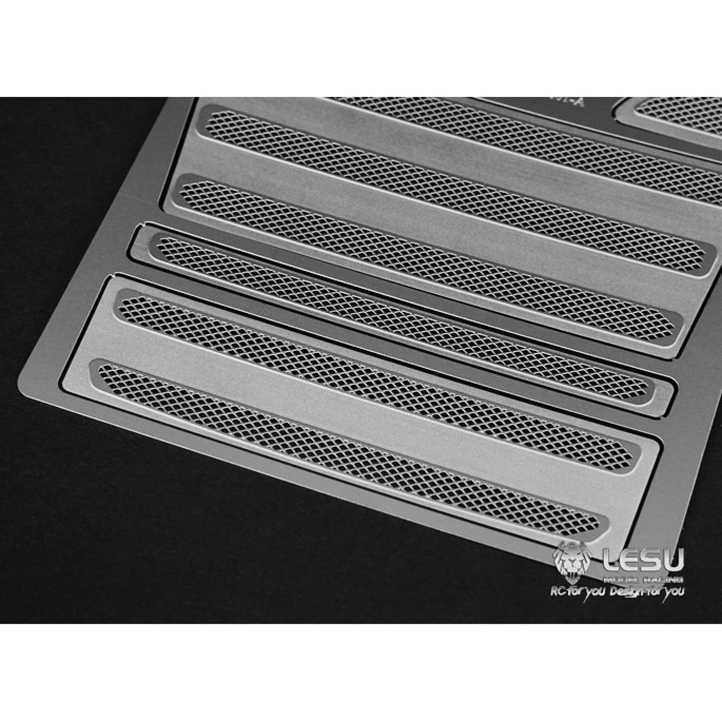 LESU Metal Front Grid Fence Honeycomb Square Grille for 1/14 Scale RC Tractor Truck Remote Control Model DIY Ornament Accessories