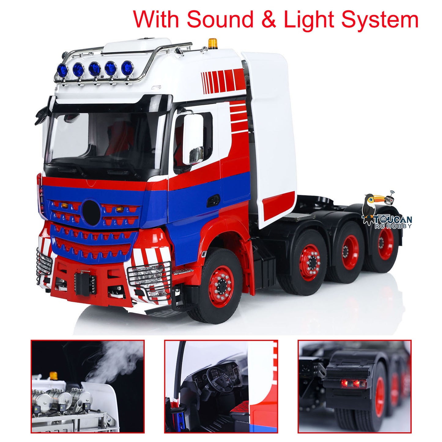 1/14 8x8 LESU RC Tractor Truck Radio Control Construction Vehicle DIY Electric Cars Metal Chassis Smoke Unit Sound 1851 3363