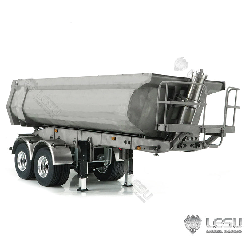 LESU 1/14 Metal Hydraulic Lifting Semi Trailer Dump Truck For Tractor Truck DIY RC Model With U Bucket A0006 Electric Legs