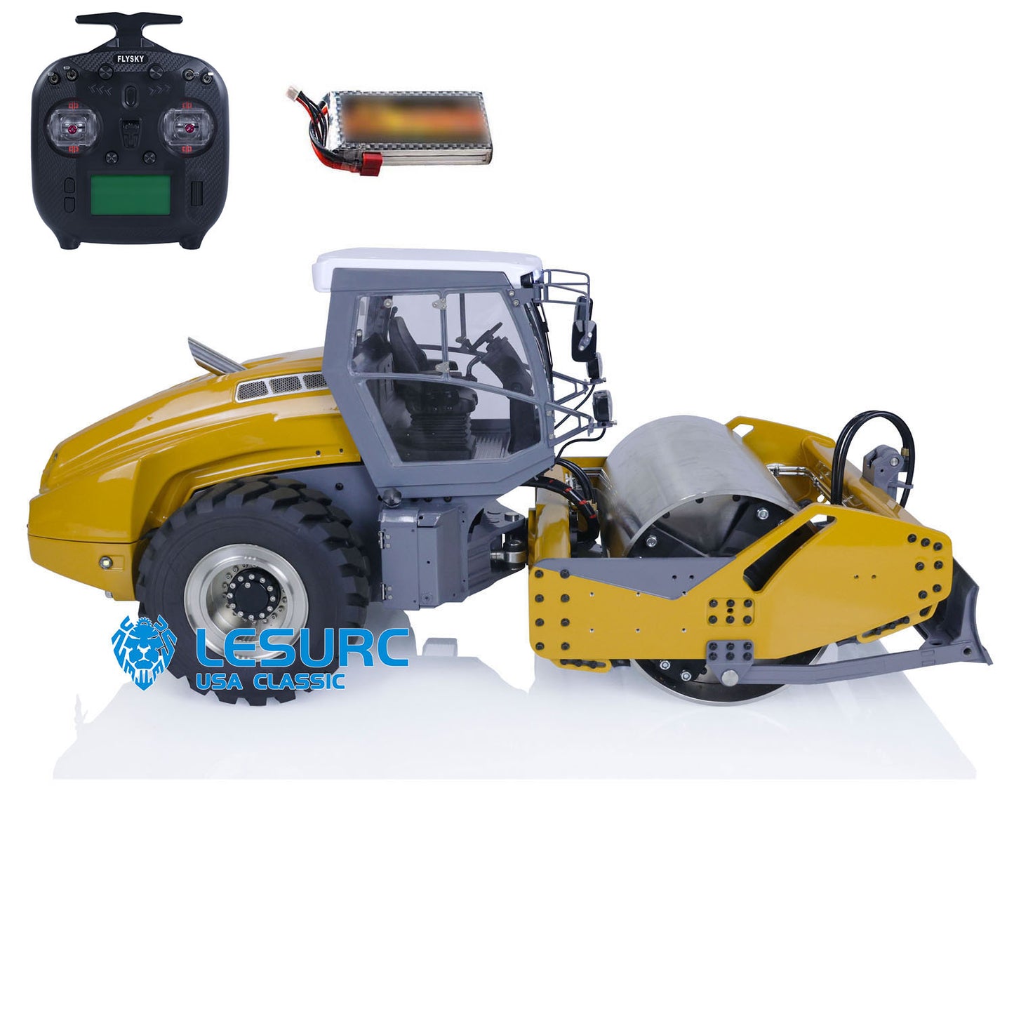 LESU 1/14 Metal RC Hydraulic Heavy-duty Remote Control Road Roller Aoue-H13i Ready to Ready Electric Car DIY Model