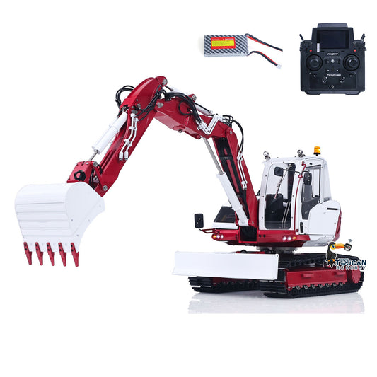 LESU 1/14 Metal Hydraulic Remote Control Excavator MC15 4Arms RC Digger Dual Pumps Light System Sound Flysky PL18EV Lite Radio