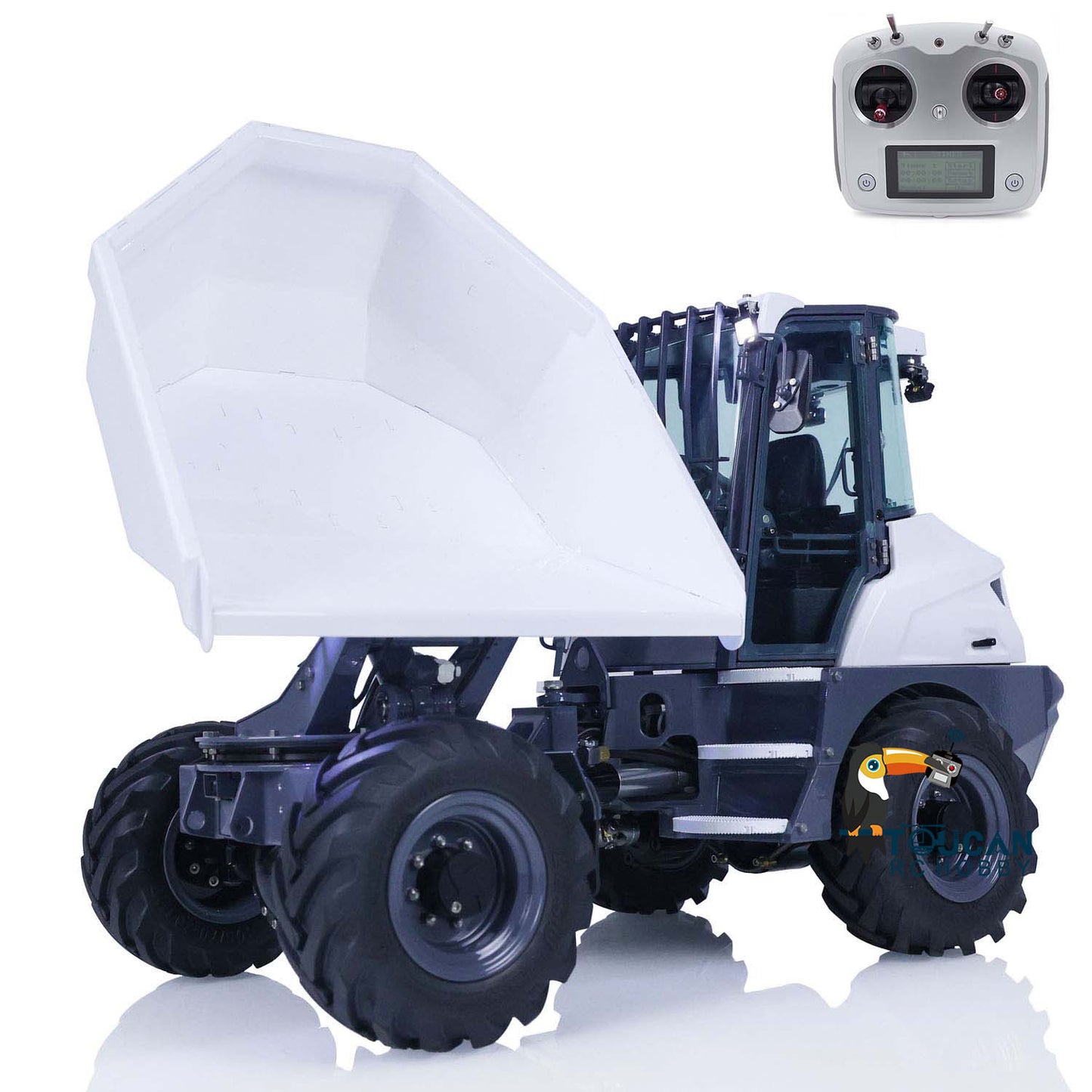 LESU 1/14 Scale AOUE 6MDX Metal Remote Controlled Hydraulic Articulated Dumper Truck 4X4 Tipper Car Construction Vehicle Motor