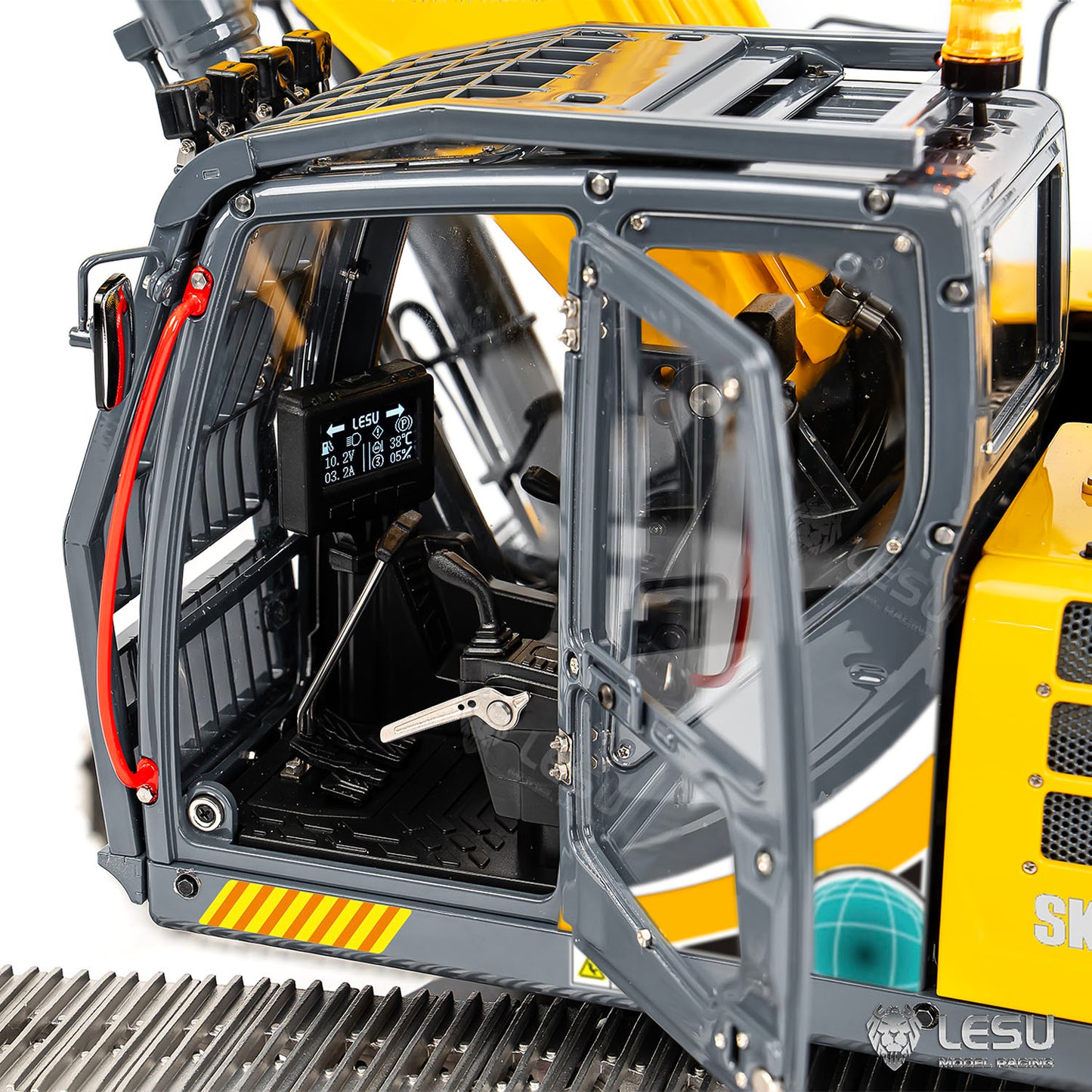 Metal LESU 1/14 Remote Control Hydraulic Tracked Excavator SK500 RC Digger 6CH Valve 3MAP Pump Brass Relief Valve Light System