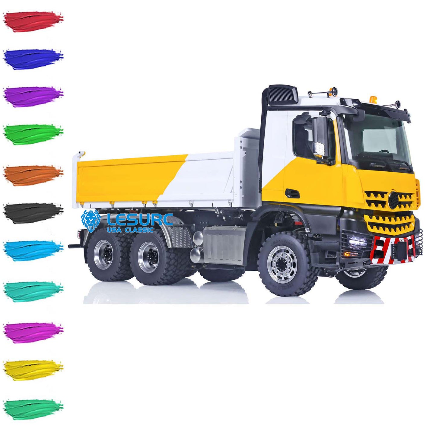 LESU 1/14 6x6 RC Hydraulic Dumper Truck 3-Axle Remote Controlled Tipper Eletrci Car Emulated Model Painted Assembled DIY