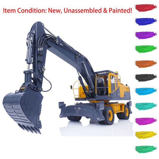 LESU 1/14 Scale RC Model Metal Hydraulic Aoue ET30H Wheeled Excavator Digger Pump Valve Light Motor Servo ESC Upgrade Accessories