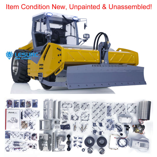LESU Aoue-H13i 1/14 Metal RC Hydraulic Road Roller A0009 KIT with Steering Front Shovel Light Sound System for Construction Model Enthusiasts