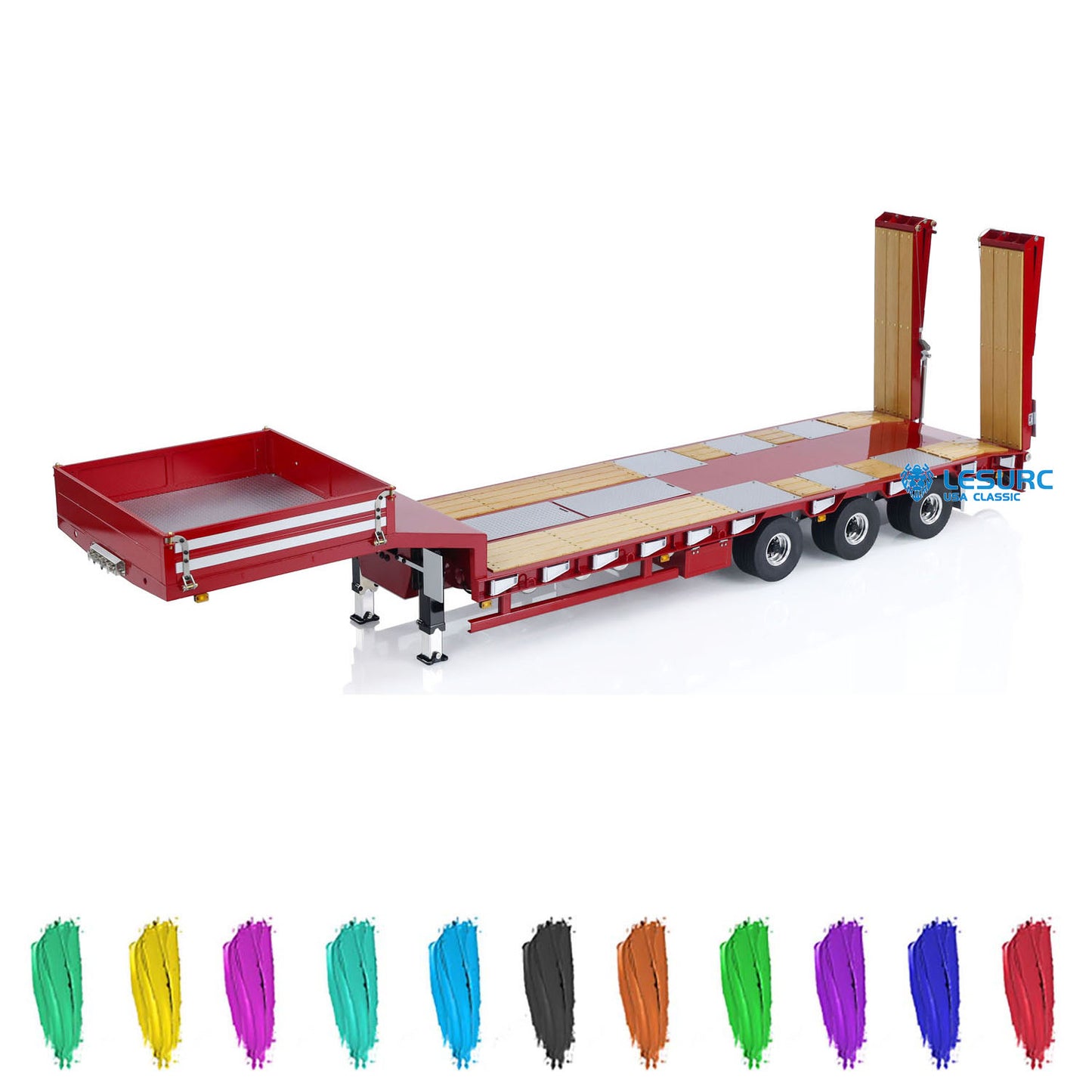 LESU Electronic Lifting Metal Trailer for 1/14 RC Tractor Truck Dumper Lorry Car Emulated Vehicle Hobby Model DIY Light N20 Motor