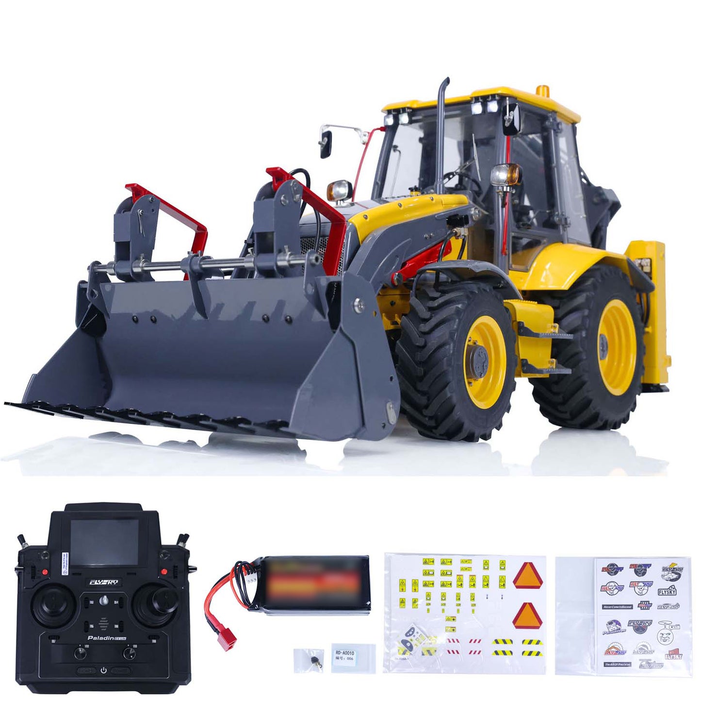 LESU 1/14 RC Backhoe Loader Metal Hydraulic AOUE BL71 2 in 1 Electric Excavator PL18EVLite Radio System Hydraulic Support Leg Rotating Light Sound
