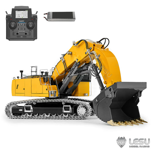 LESU LR956 1/14 Metal RC Hydraulic Front Shovel Digger B0041 Dual Pump Excavator with Brushless Motor Light System for Outdoor Fun