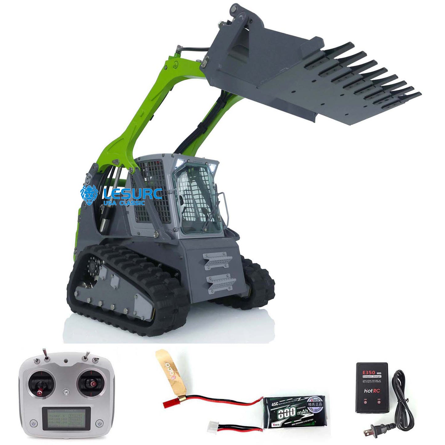 LESU Aoue LT5 1/14 Metal Hydraulic Tracked RC Skid-Steer Loader B0008 with I6S Radio Controller Light Sound System for Construction Vehicle Enthusiast