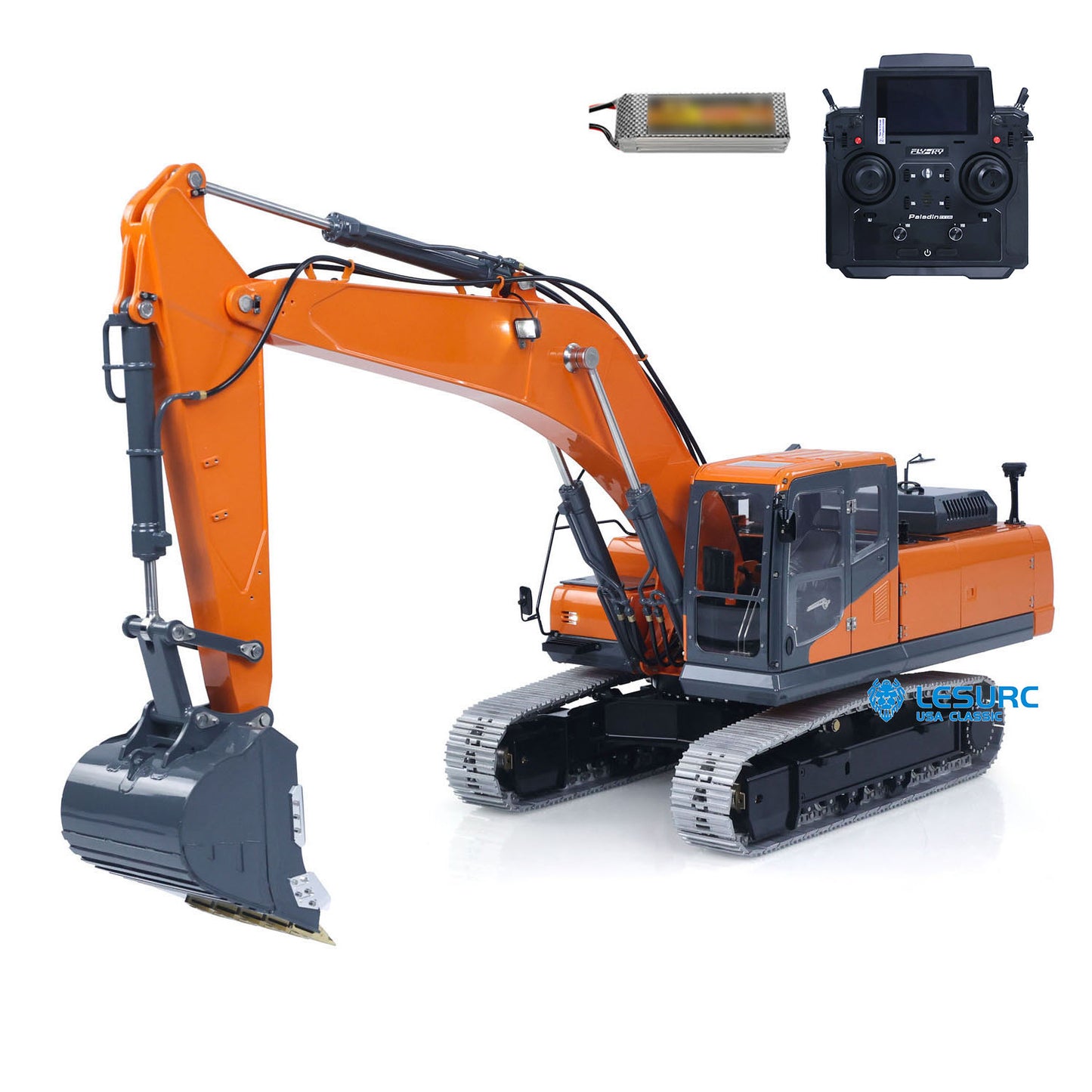 LESU 1/14 Remote Control Digger Metal RC DX350LC Hydraulic Excavator Aoue RTR Model 3CH Valve 4MPA Pump PL18EV Lite Battery