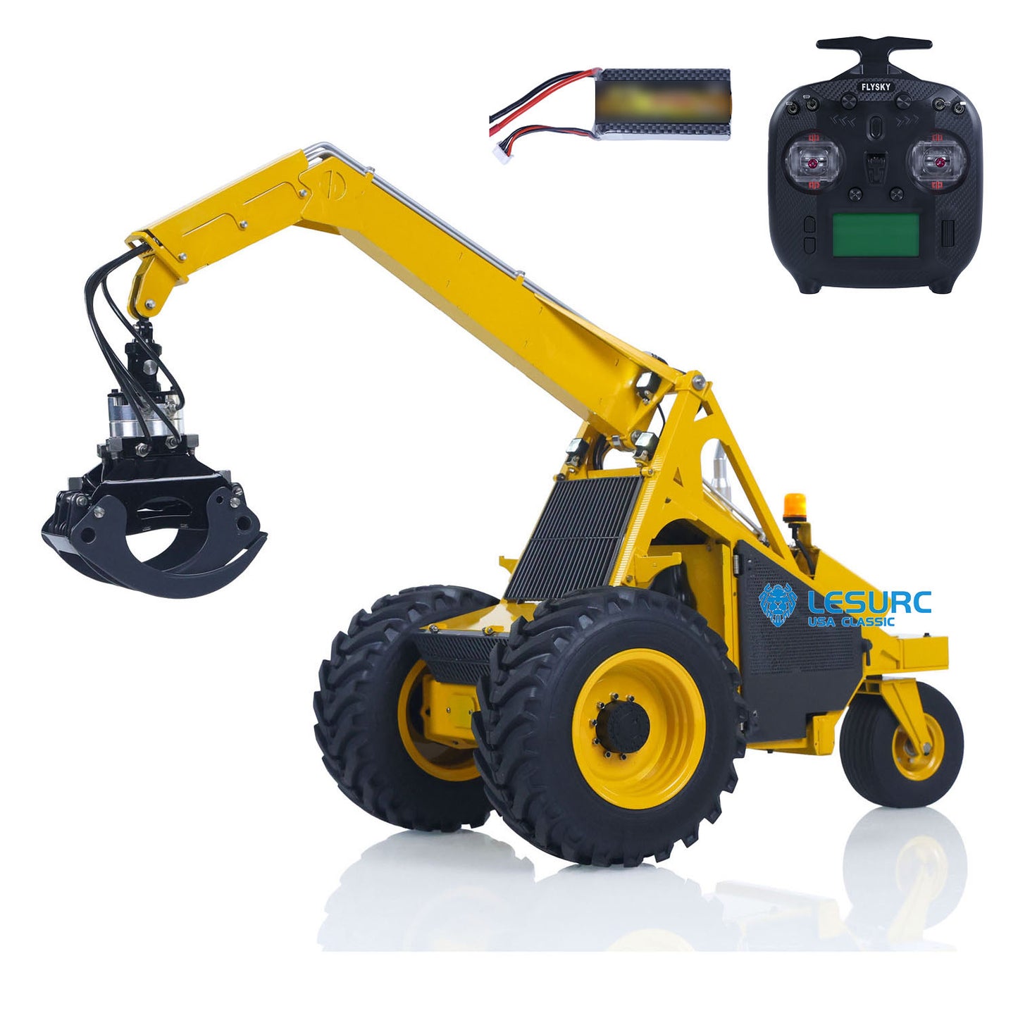 LESU Aoue 225A 1/14 Metal Hydraulic RC Log Loader A0019 with Timber Grapple 4CH Directional Valve Brushless Motor Sound Light System
