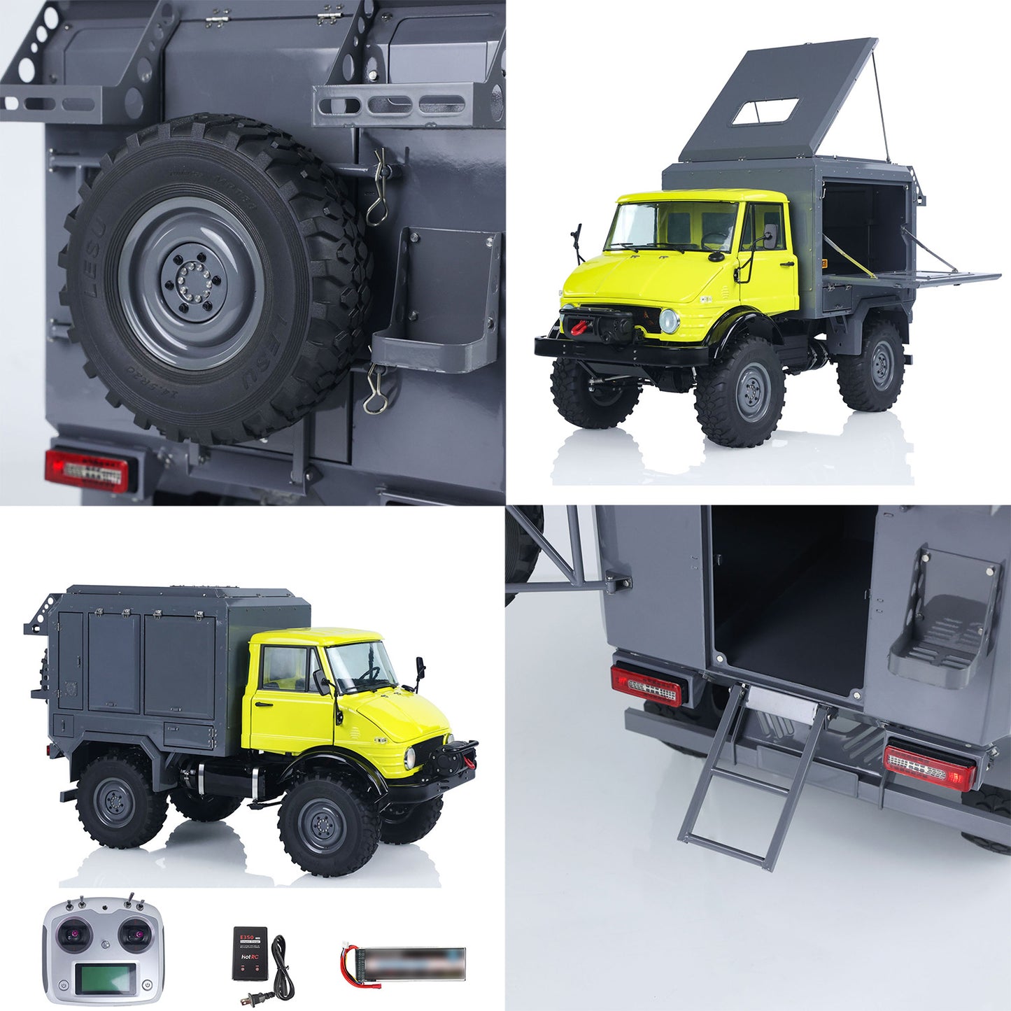 LESU 4X4 1/10 RC Off-road Vehicles RAVE-UM406 Recreational Vehicle Electric Cars Simulation Truck Hobby Model Light 2Speed Winch