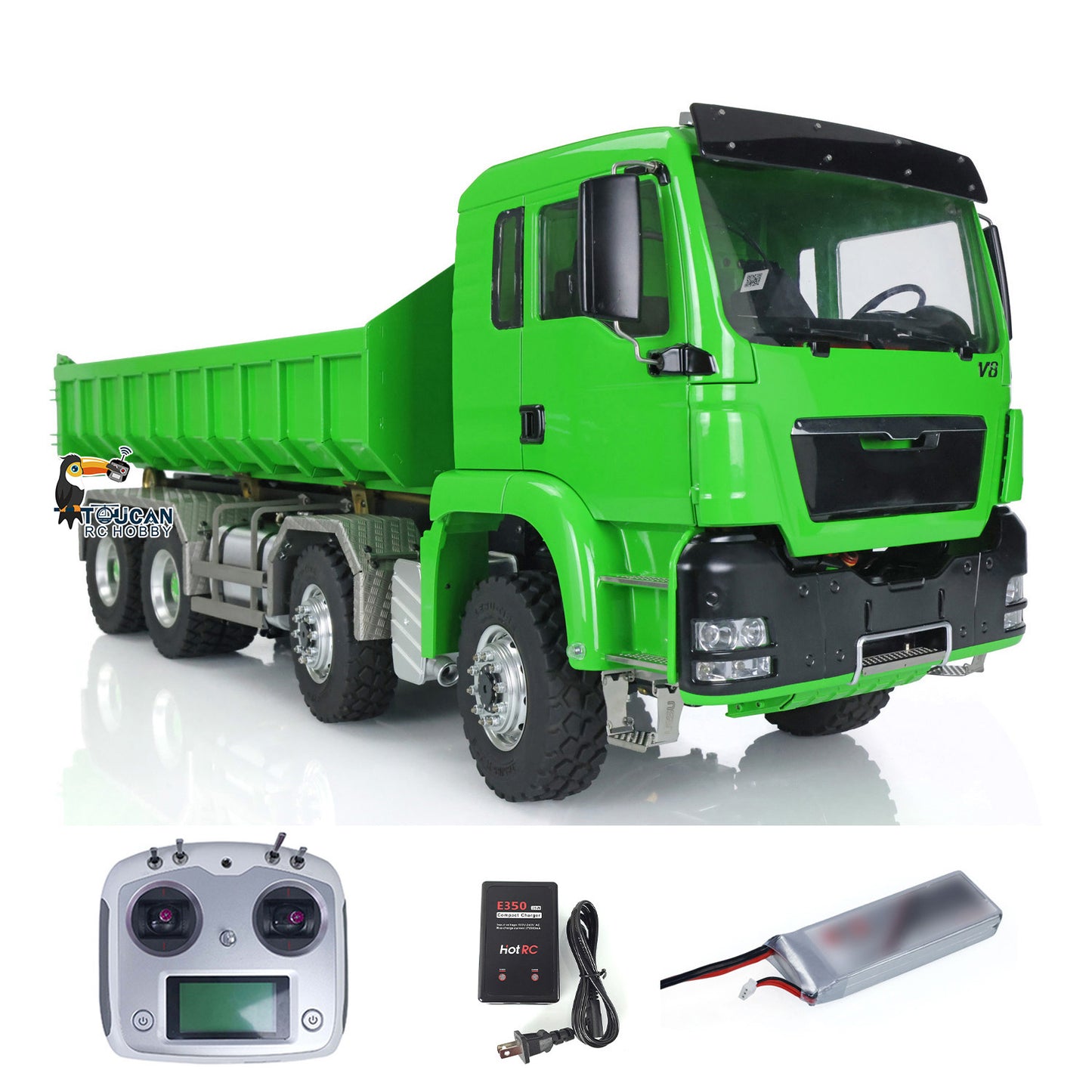 LESU 1/14 Hydraulic RC Full Dump Truck 8x8 Metal Chassis Painted Assembled Remote Control Tipper Cars