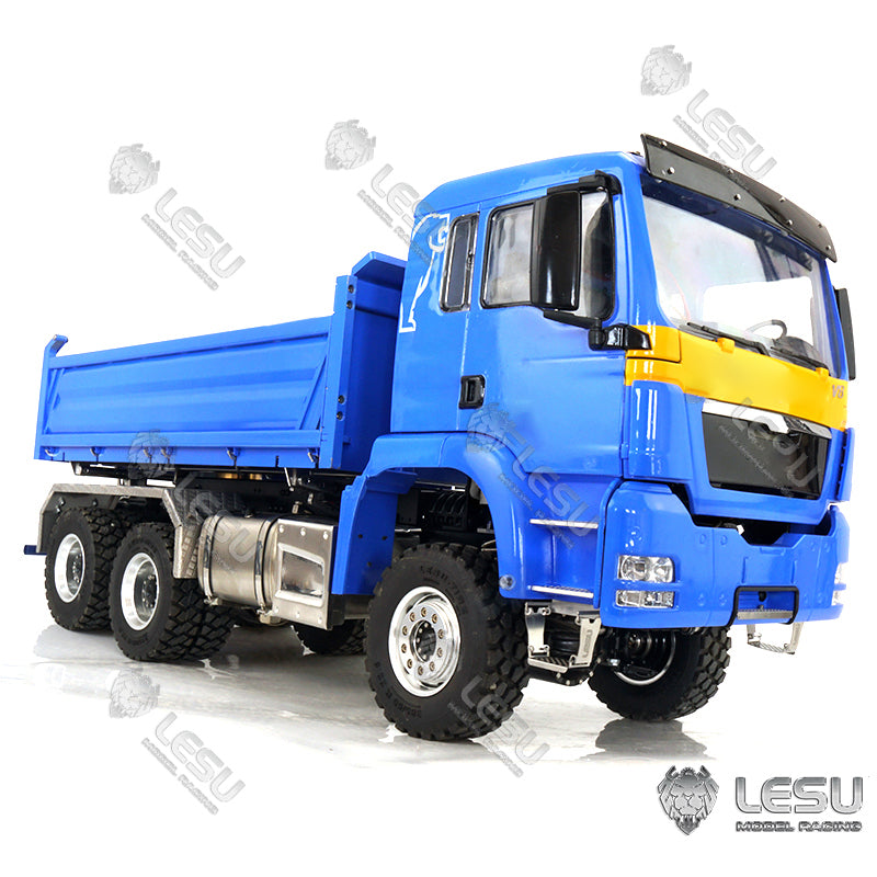 LESU 1/14 Scale Remote Controlled TGS Three-way Transmission Dumper Truck Hydraulic Model W/ Lights Sound System Motor ESC Cab