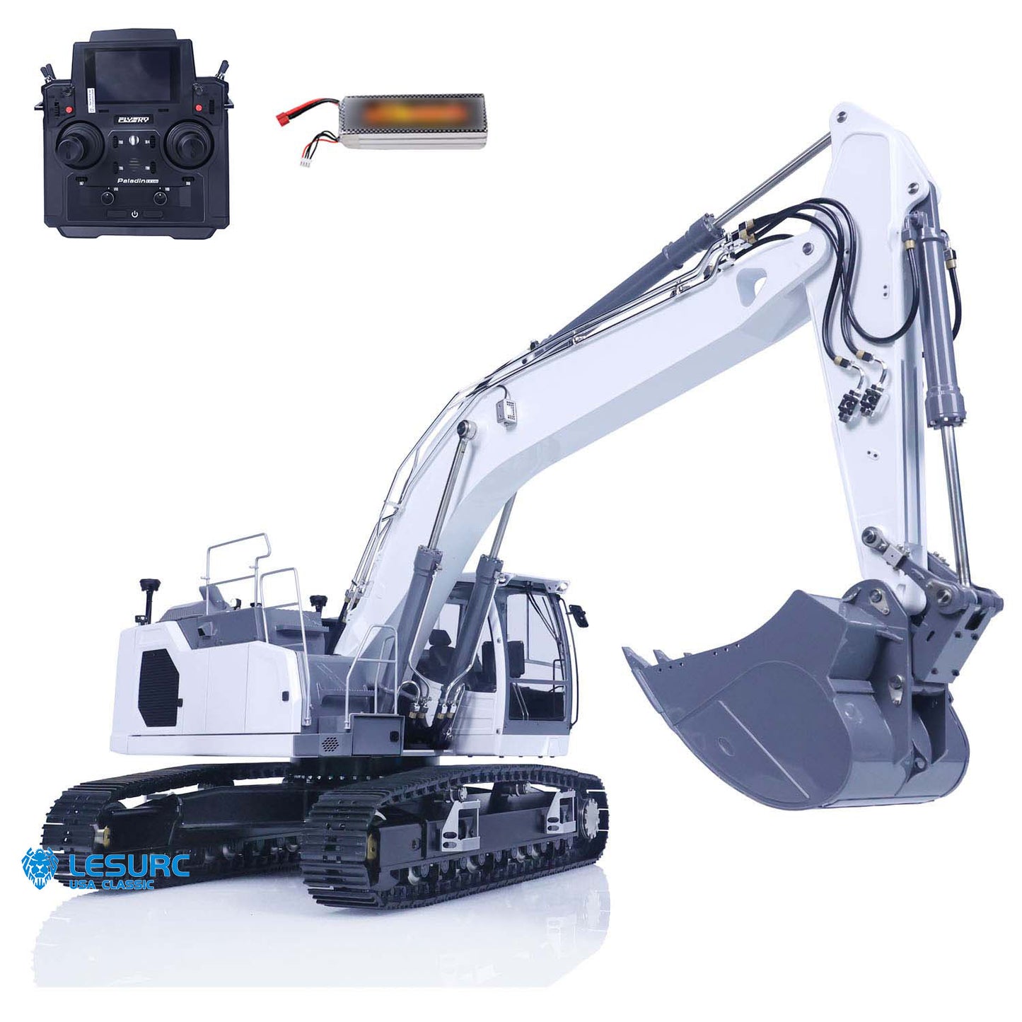 LESU LR945 1/14 RC Hydraulic Excavator 7CH Reversing Valves Digger with PL18EVLite Radio Controller Light System for Construction Vehicles Enthusiast