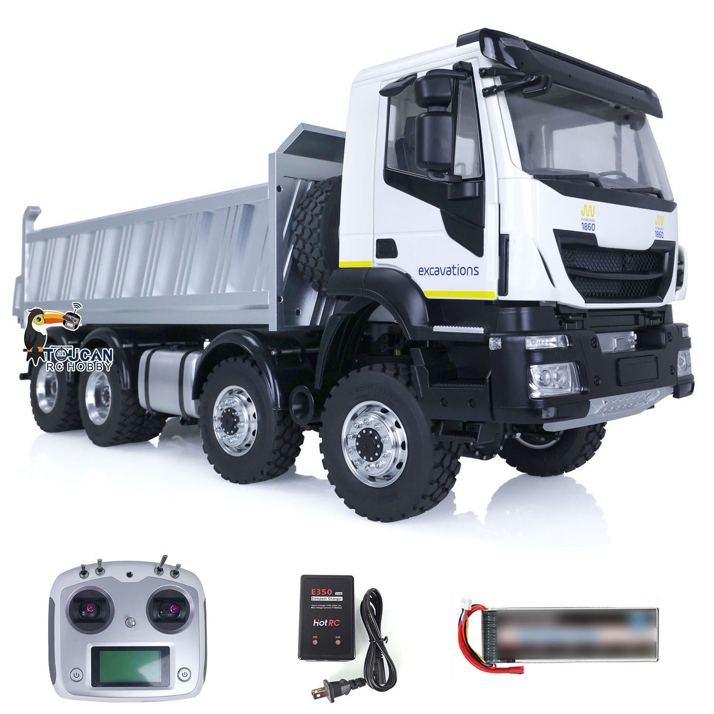 Sell out in seconds! LESU 1/14 Ready To Run RC Ripper Remote Controlled Hydraulic Dump Truck 8X8 Metal Chassis Dumper Construction Vehicle E350 Charger