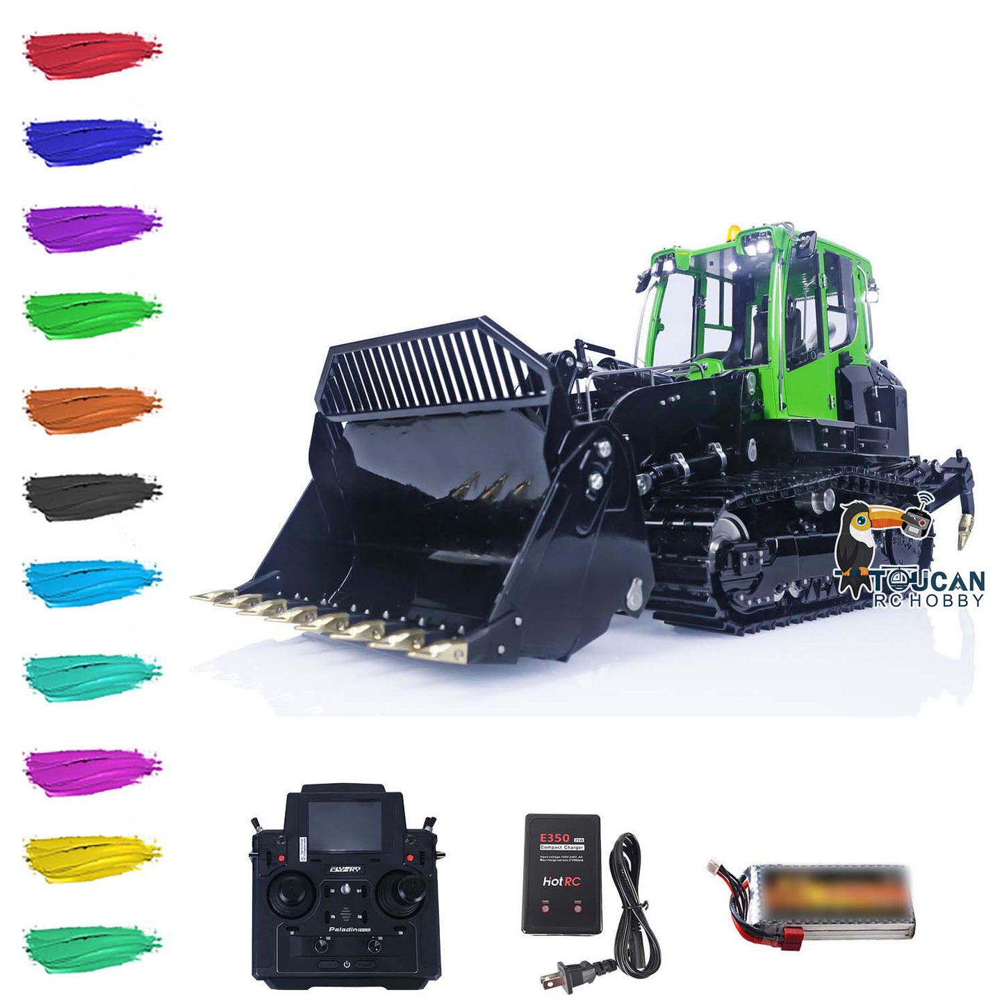 LESU 1/14 Metal RC Hydraulic Tracked Loader 636 Premium Version Remote Control Tracked Car Model With 4TH Reversing valve