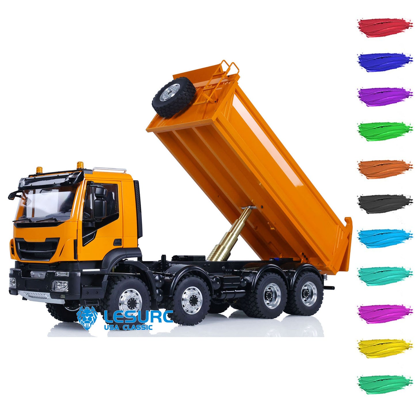 1/14 LESU 8X8 Metal RC Hydraulic Dump Truck Remote Control Tipper Dumper Simulation Car Hobby Model DIY 20150731 PNP/RTR