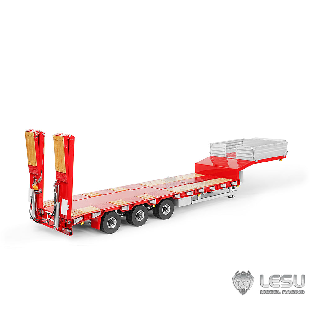 LESU A0041 1/14 Metal Trailer Hydraulic Lifting Tailboard with Landing Legs 3 Axles Chassis for RC Tractor Truck DIY Construction Model