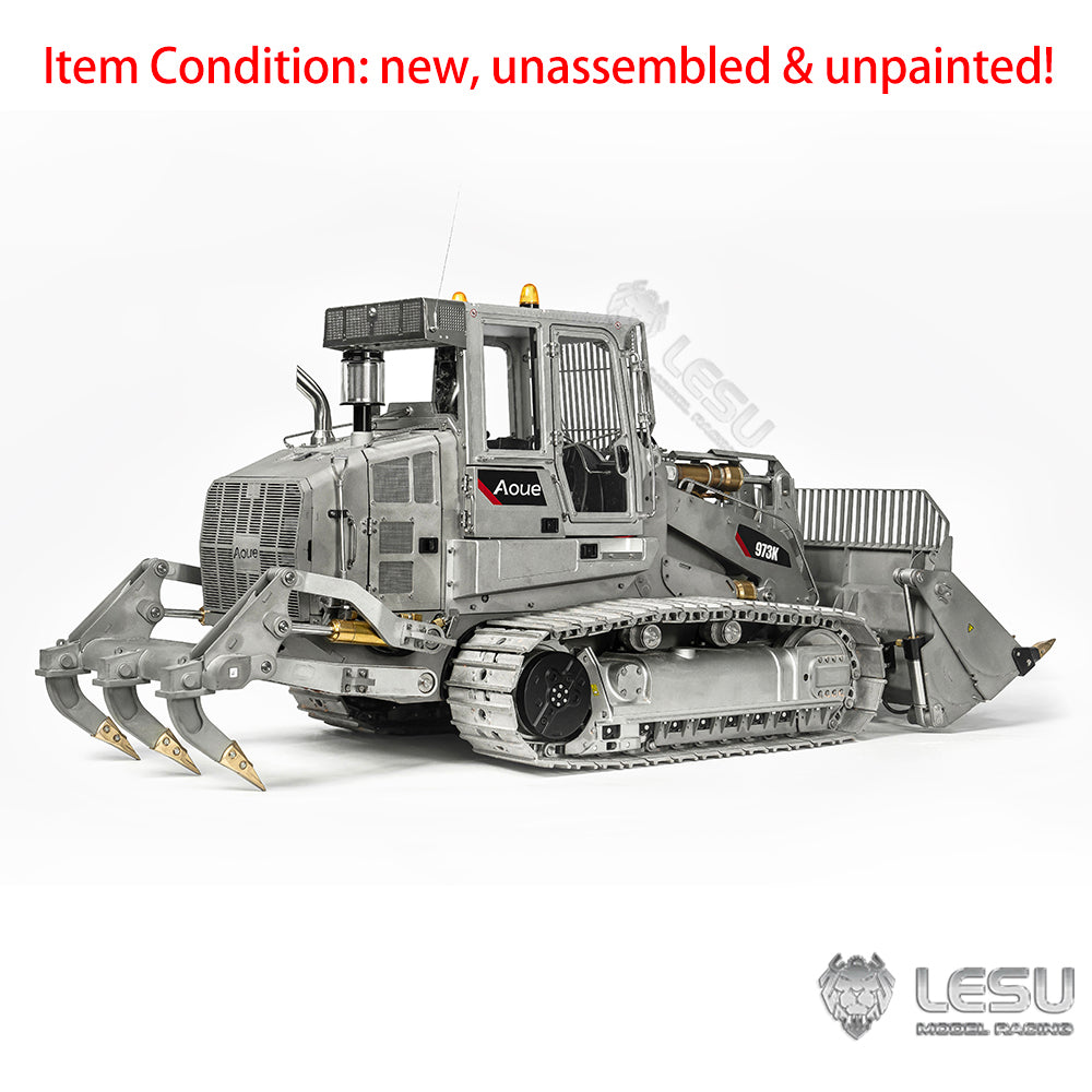 LESU 973K 1/14 Metal RC Hydraulic Loader B0024 with Rear Plow Openable Bucket Light Sound System for Construction Scale Model Builders