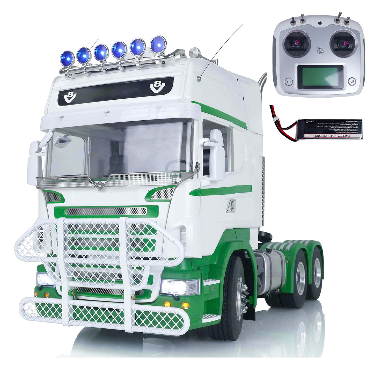 1/14 Scale LESU Remote Controlled Tractor Truck for 6x6 Remote Control Cars Model Metal Chassis Sound Light System Motor Servo ESC