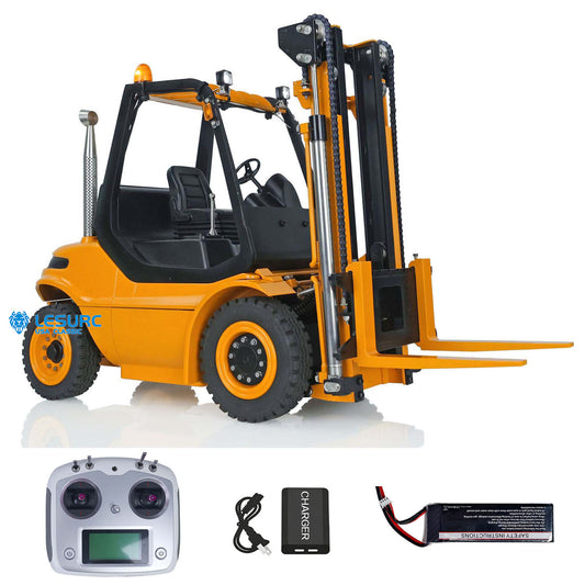 US Stock LESU 1/14 Hydraulic RC Forklift A0002 Transfer Vehicle with Differential Front Axle Light Sound System