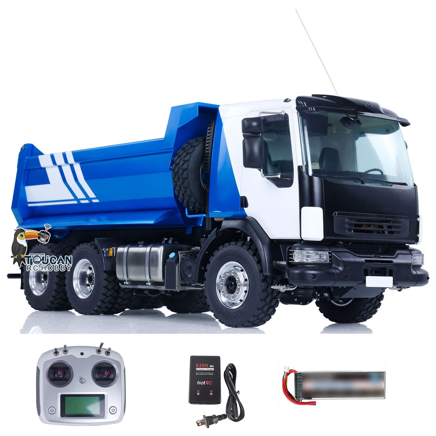 LESU 1/14 6*6 Z0032 Metal Hydraulic RC 3 Axles Dumper Truck With Front Multi Stage Cylinder U bucket I6S Radio System Model