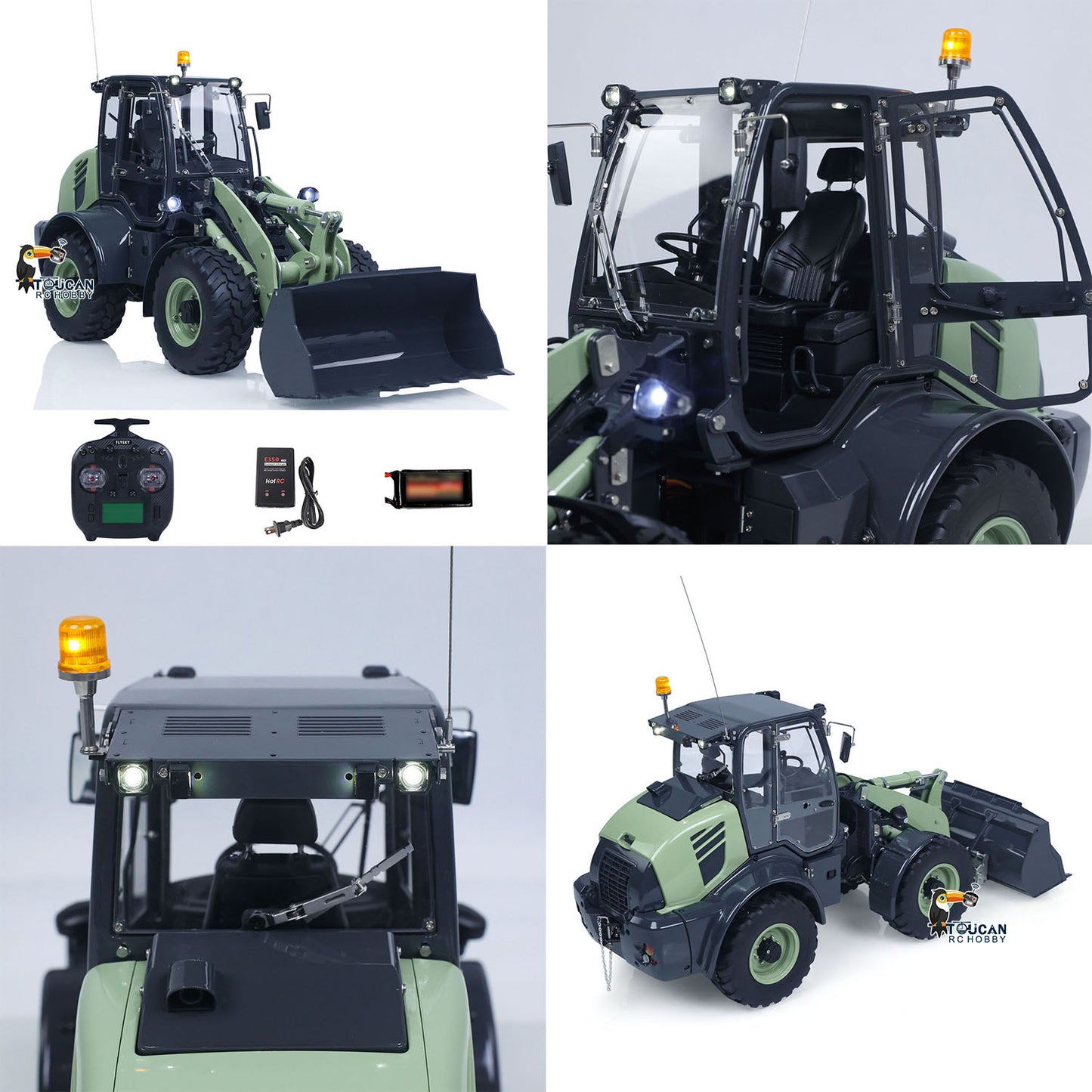 RTR LESU Metal 1/14 Remote Control Hydraulic Loader Aoue WA100M-8 4CH Valve RC Engineering Vehicle Quick Coupler Lights Sounds