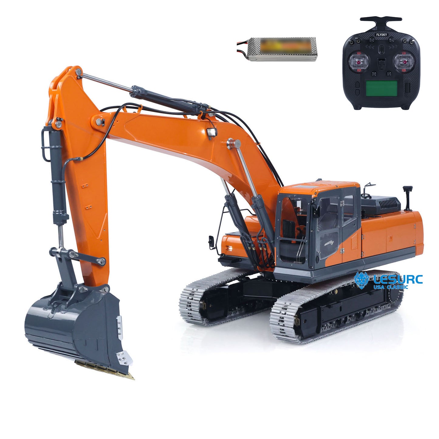LESU 1/14 Remote Control Digger Metal RC DX350LC Hydraulic Excavator Aoue RTR Model 3CH Valve 4MPA Pump PL18EV Lite Battery