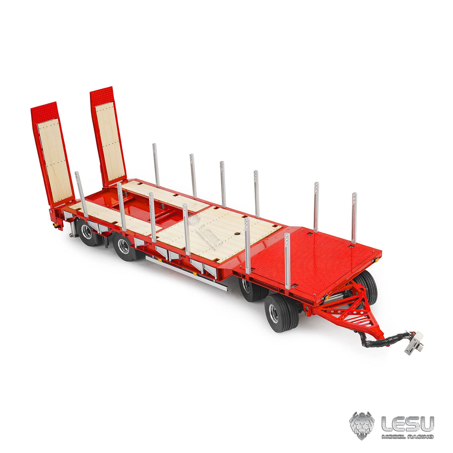 LESU 1/14 Metal Hydraulic Lifting Tailboard Trailer Rear Support Legs 2CH Valve Pump for RC Tractor Truck DIY Lorry Excavator