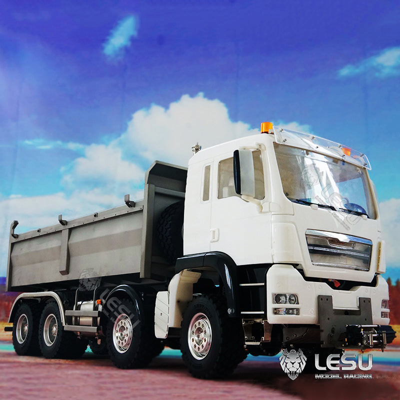 LESU 1/14 Scale 8*8 Metal Chassis TGS Hydraulic Dumper Truck Construction Vehicle W/ Light Sound System Motor ESC Servo Model