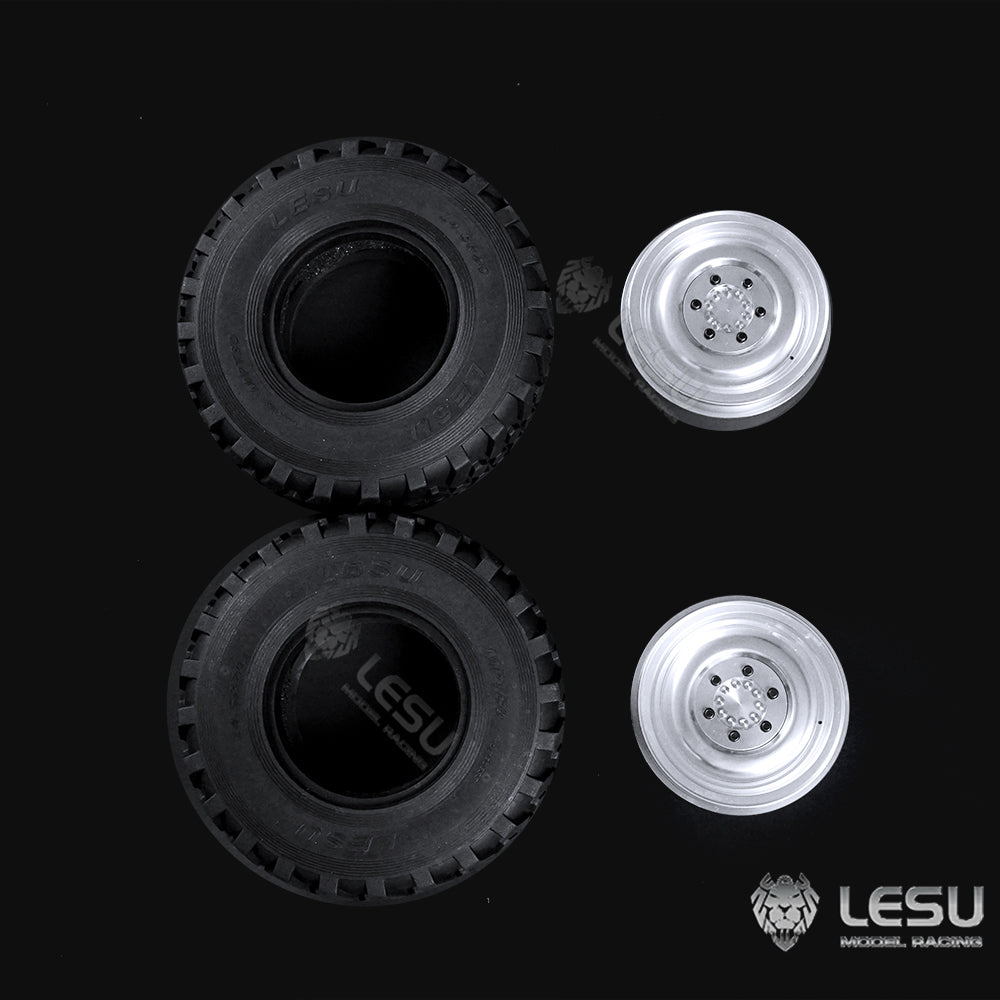 Rubber Tire Metal Wheel Hub Suitable for LESU 1/10 RC Metal 4*4 Crawler Truck RAVE-UM406 Off-road Light Truck Model Parts