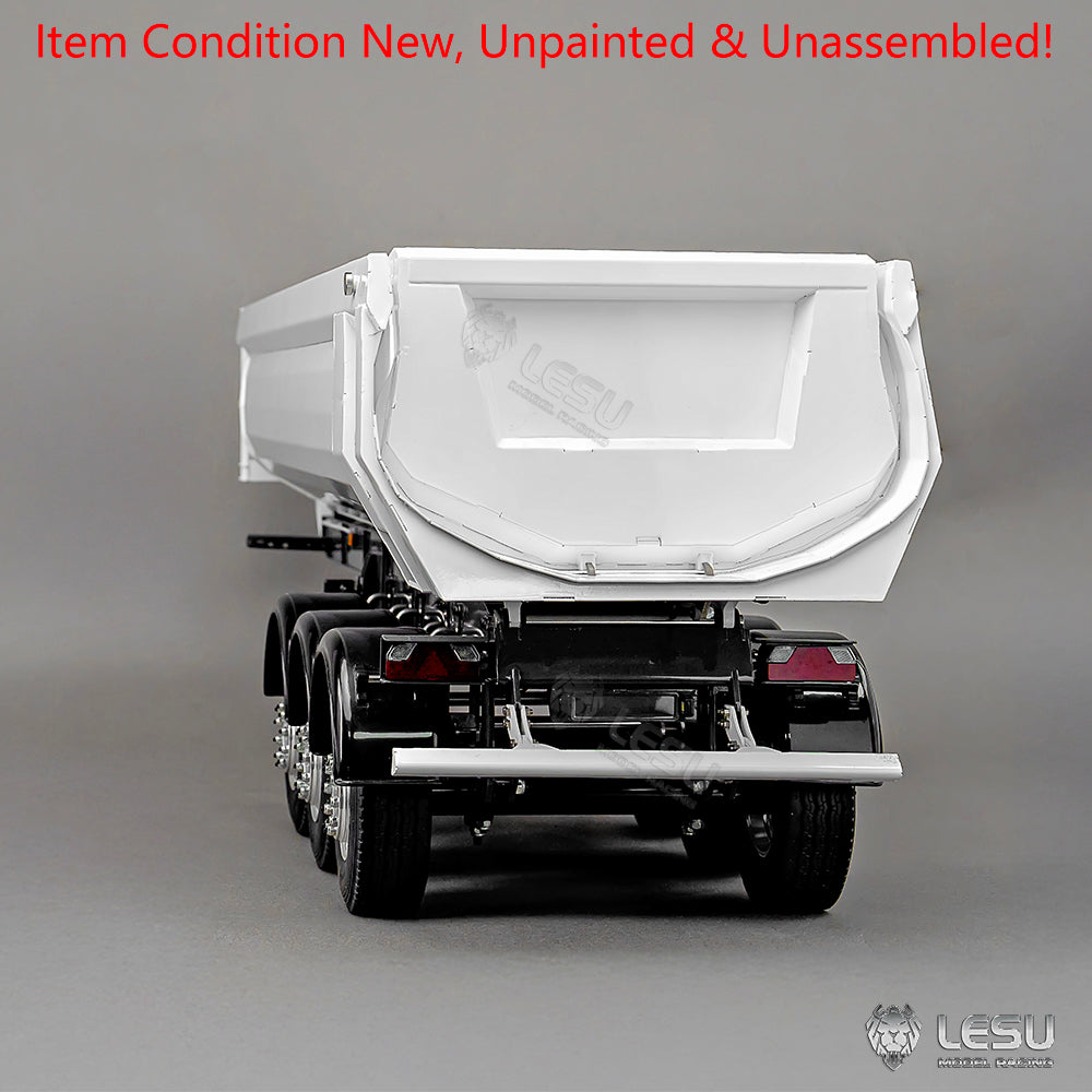 LESU 3Axles Metal 1/14 RC Hydraulic Dump Trailer for TAMIYA Tractor Truck Radio Controlled Lorry Car R620 R770S FH12 Vehicle