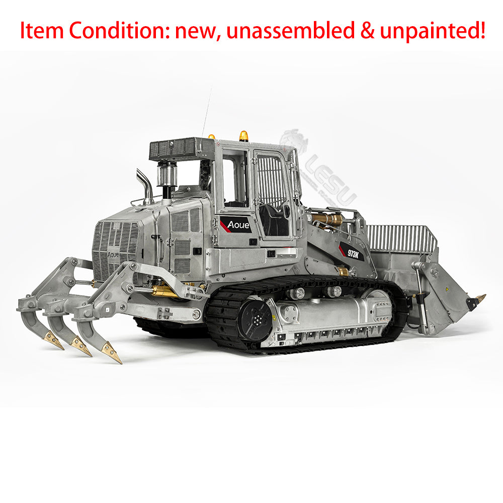 1/14 LESU 973K Remote Control Hydraulic Tracked Loaders Model Upgrade Version Unassembled With Rear Plow and Openable Bucket