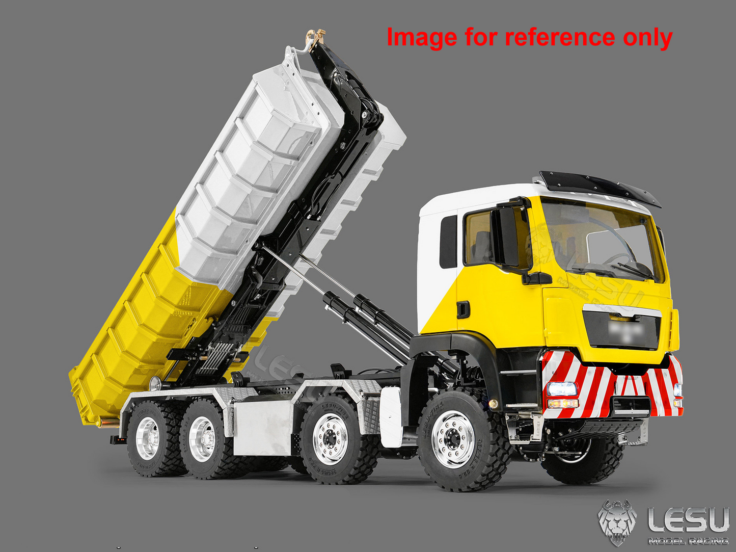 LIMITED-TIME SALE IN Stock LESU Z0090 1/14 8x8 Metal Hydraulic RC Roll On Off Truck Telescopic Hooklift Dumper with TGS Cabin 5CH Valve 3 Speed Transmission Sound Light