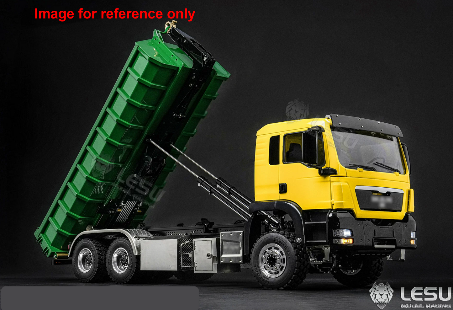 LIMITED-TIME SALE IN Stock LESU Z0102 1/14 Hydraulic RC Roll On Off Dump Truck 6x6 Folding Hooklift Carrier with 5CH Valve 3 Speed Gearbox Differential Lock Sound Light
