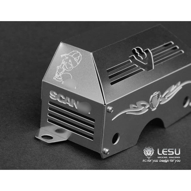 LESU Metal Gearbox Engine Cover A B for 1/14 Scale Radio Controlled Tractor Truck Car?Model Replacements Accessories