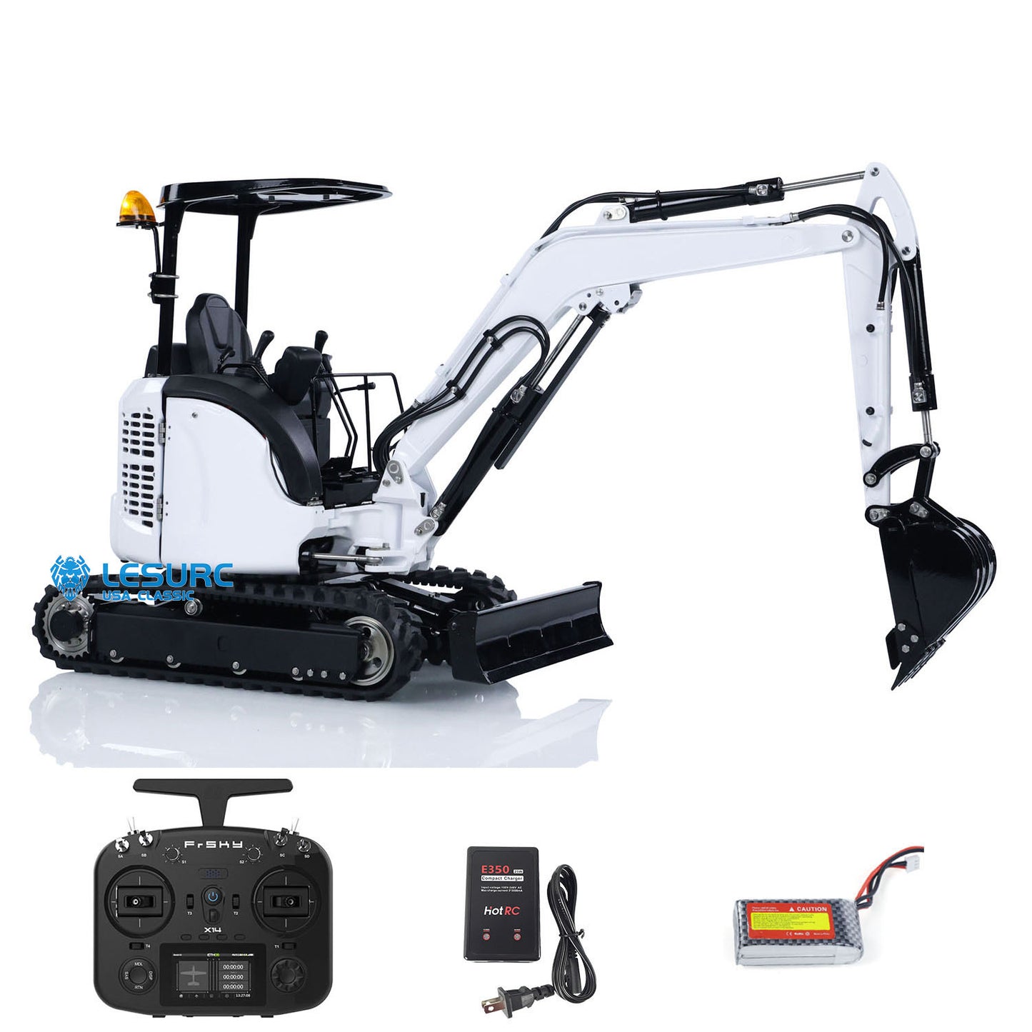 LESU PC30 1/14 Metal RC Hydraulic Excavator B0003 RTR 6CH Reversing Valve Mini Digger Brushless Rotary Drive Motor Sound & Light FrSky X14 Controller