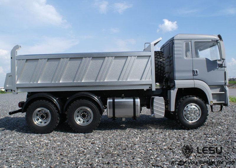 1/14 LESU Metal Remote Control 6*6 All Wheel Drive Hydraulic Dump Truck RC Engineering Vehicle Model With Sound Light System