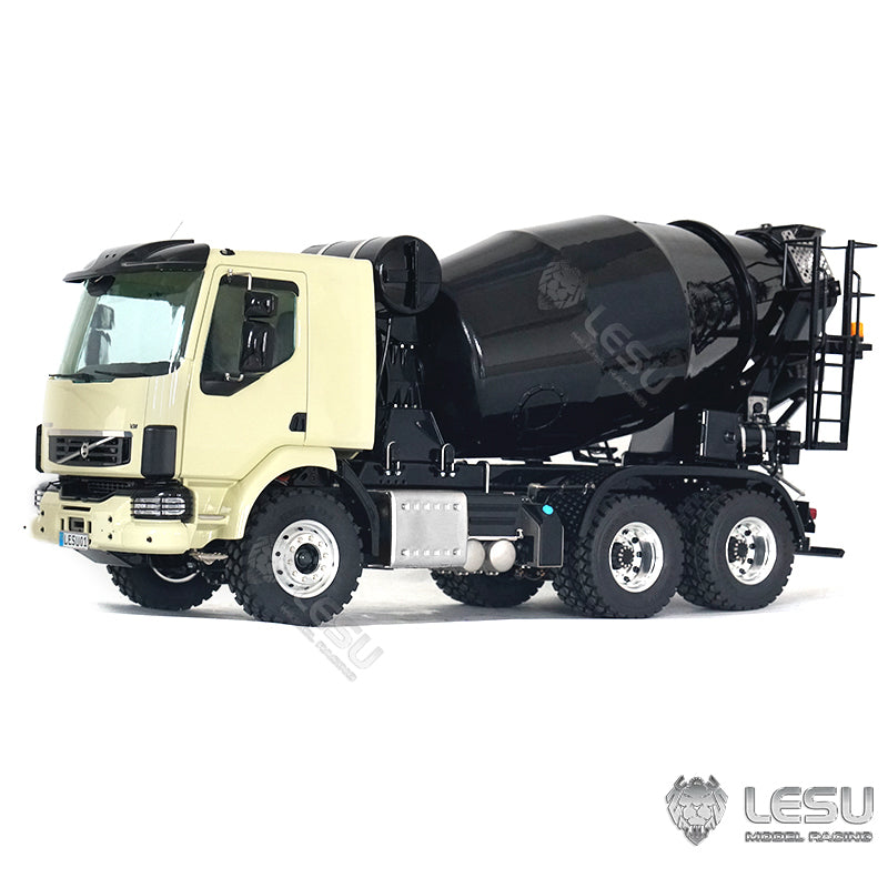 In Stock LESU 1/14 6x6 Metal Remote Controlled Unpainted Concrete Car Mixer Truck Construction Vehicle Model Light Sound System Servo ESC