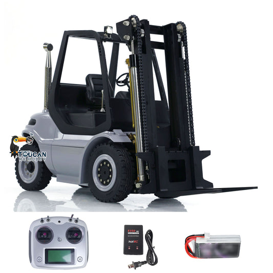 1:14 LESU RC Hydraulic Forklift Metal Remote Control Fork Lift Truck Model I6S Remote Control Driver