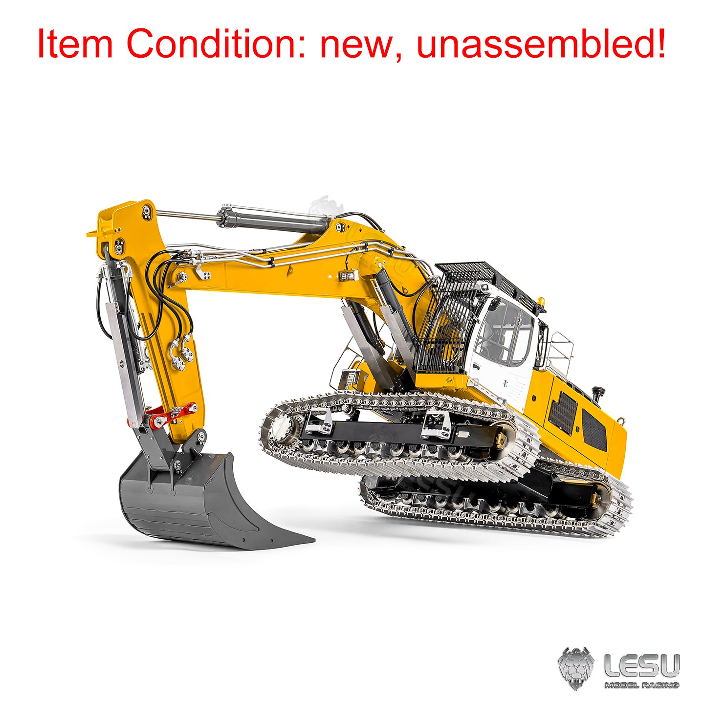 LESU AOUE LR956 1/14 RC Hydraulic Excavator KIT Metal 2 Arms Remote Control Digger Model 4MPA Dual Pumps Light 6CH Brass Valve