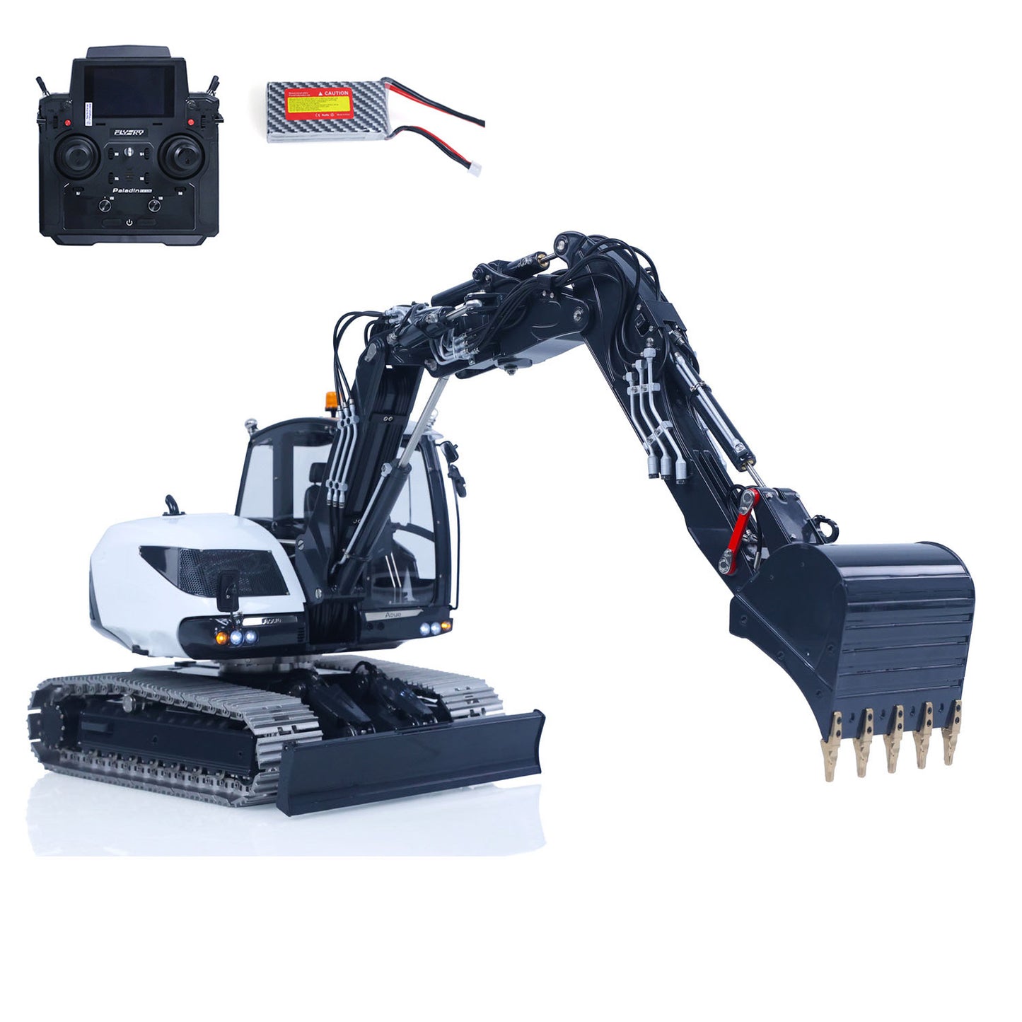 Metal LESU 1/14 Hydraulic RC Excavator MC15 4 Arms Construction Vehicle 9 Ways Valve Dual Pumps Light Sound ST8 Radio System