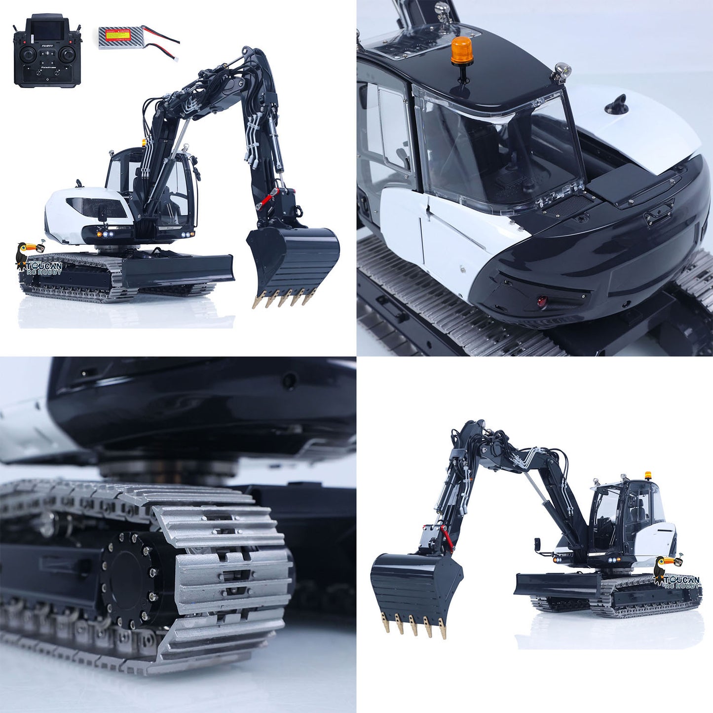 LESU 1/14 Metal RC Hydraulic Excavator MC15 RTR 4Arms Remote Control Digger 15MC 9 Valves Dual Pumps Light Sound PL18EV Lite