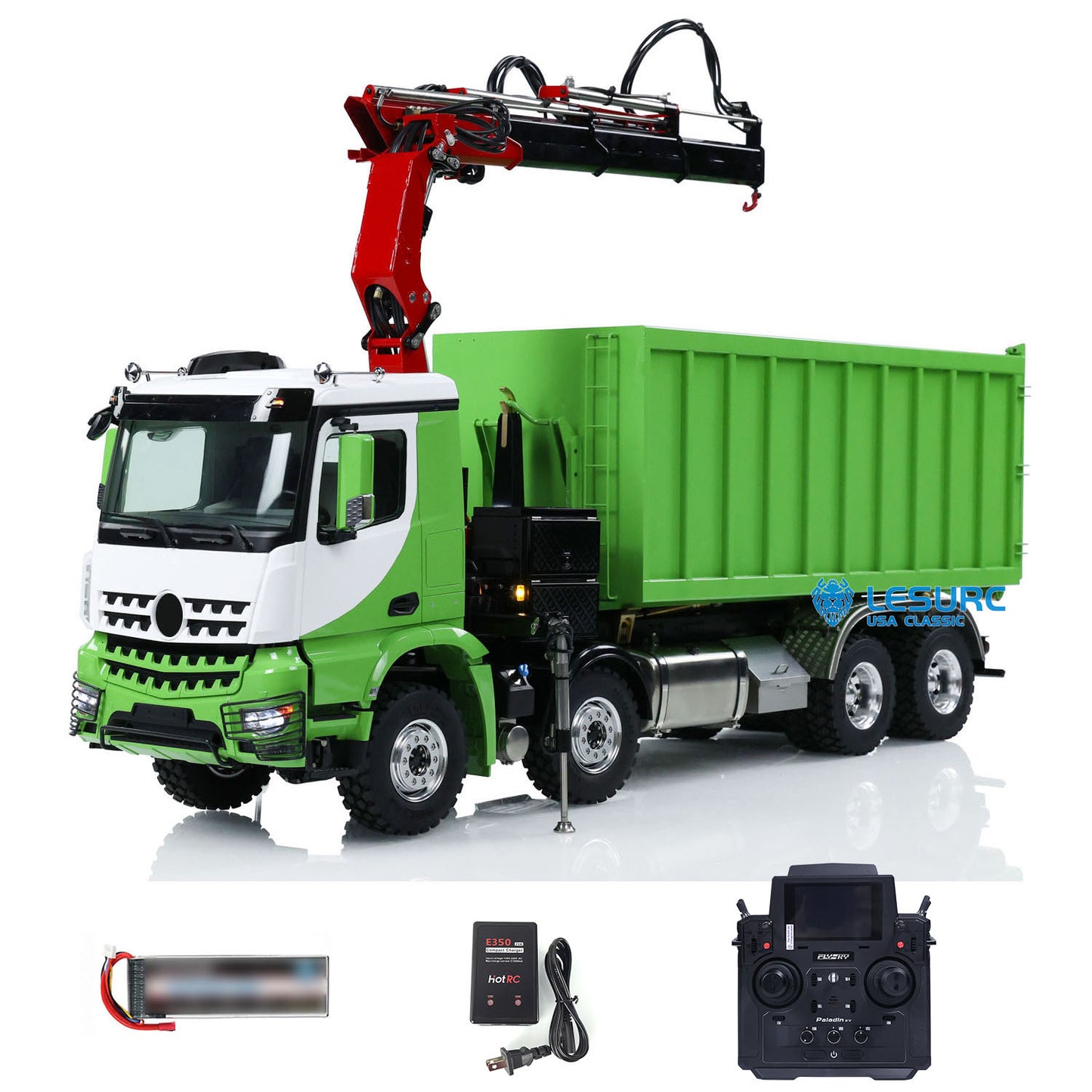 Metal LESU 1/14 RC Hydraulic Crane Dump Truck 8x8 RTR Car 3348 Dumper Waste Bin Simulation Vehicle Hobby Model PL18EV Radio