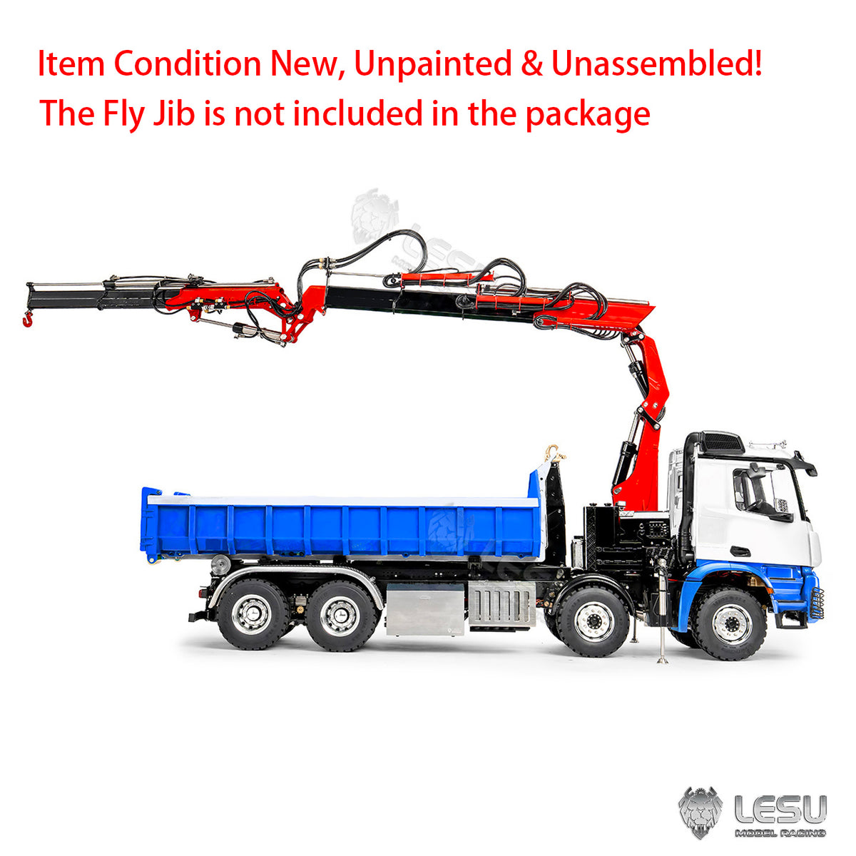 LESU Z0123 1/14 8x8 Hydraulic Folding Hook Lift Roll Off RC Dumper Truck with 7CH Valves Crane 3 Speed Transmission Metal Chassis