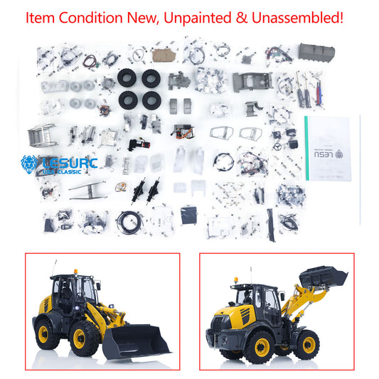 LESU Aoue-WA100M-8 1/14 Metal 4X4 RC Hydraulic Loader A0021 KIT with 3+1CH Valve Sound Light Brushless Motor for Remote Control Model Builders