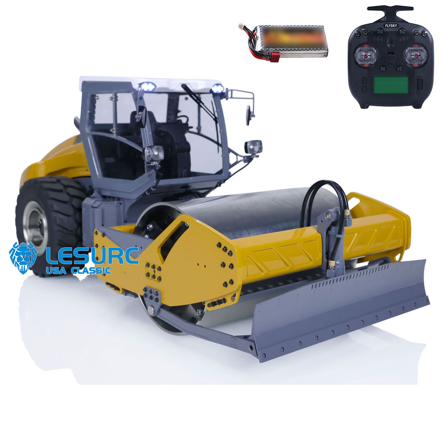 LESU 1/14 Metal RC Hydraulic Heavy-duty Remote Control Road Roller Aoue-H13i Ready to Ready Electric Car DIY Model